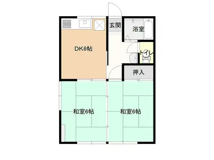 コーポMOMO A棟(2DK/1階)の間取り写真