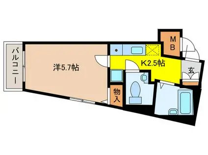 菱和パレス上目黒(1K/4階)の間取り写真
