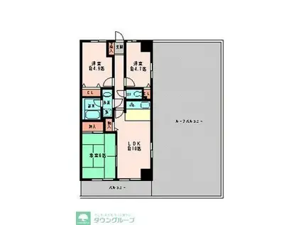 ガーデンシティ金沢文庫(2SLDK/7階)の間取り写真