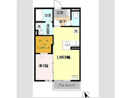 近鉄名古屋線 江戸橋駅 徒歩8分 2階建 築19年(1LDK/2階)の間取り写真