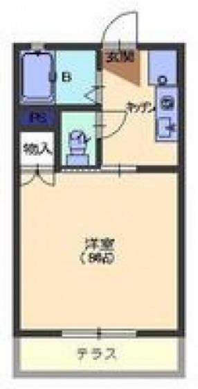 コーポヤナギI(1K/1階)の間取り写真