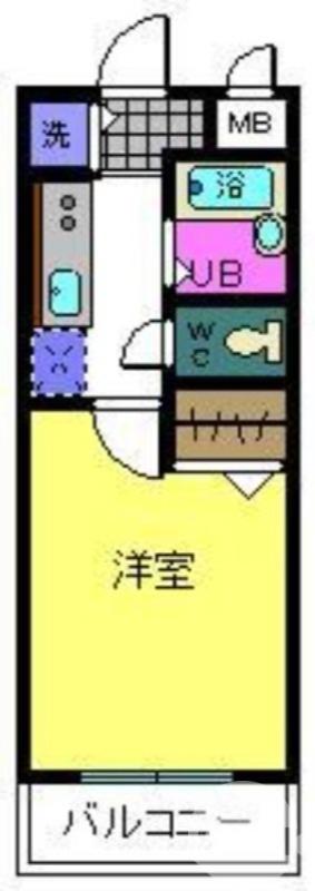 ラパス高倉台(1K/2階)の間取り写真