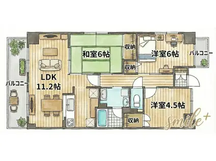 フィオーレ(3LDK/2階)の間取り写真