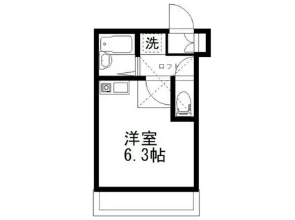 MISTY(ワンルーム/2階)の間取り写真
