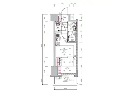シーフォルム住吉II(1DK/8階)の間取り写真