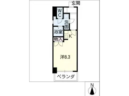 エッセ桜山(ワンルーム/4階)の間取り写真