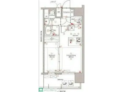 MAXIV新栄(1LDK/14階)の間取り写真