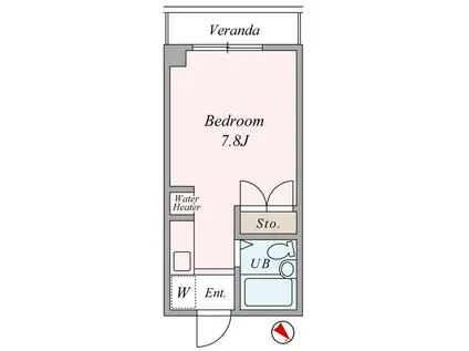 八洋八王子ビル(ワンルーム/3階)の間取り写真