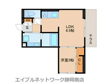 コート中田(1LDK/1階)の間取り写真