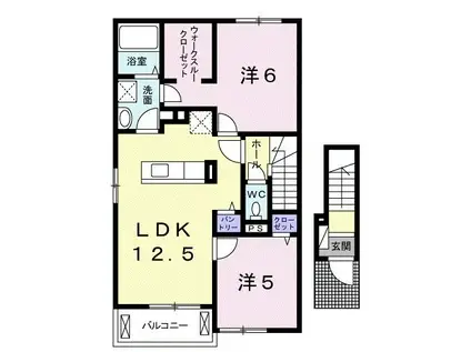 プリムローズ北日吉K B(2LDK/2階)の間取り写真