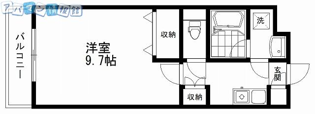ボナール浜松 ウエスト館(1K/2階)の間取り写真