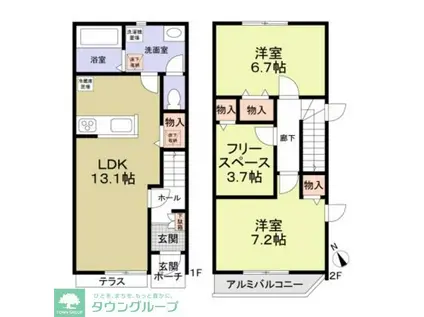 メゾン ド ラソ(2SLDK/1階)の間取り写真