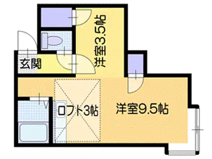 ハーバーライトI(1LDK/3階)の間取り写真