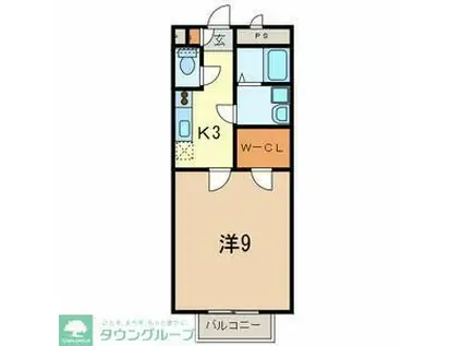 アムールアモーレ(1K/2階)の間取り写真