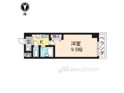 サムパティーク山科(1K/10階)の間取り写真