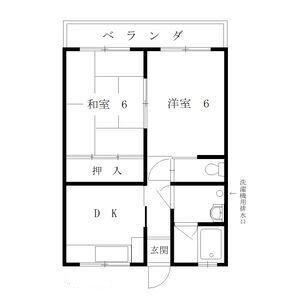 上田マンション(2DK/4階)の間取り写真