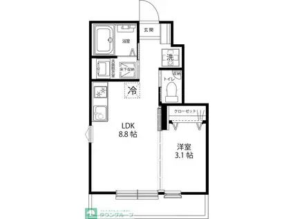 CASA SIMPATIA 小金井(1LDK/1階)の間取り写真