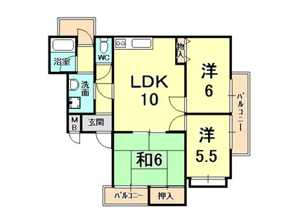 IO甲陽園(3LDK/2階)の間取り写真