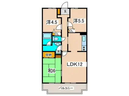 グレイス池尻(3LDK/1階)の間取り写真