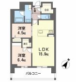 リビエナ グラン 新梅田(2LDK/7階)の間取り写真