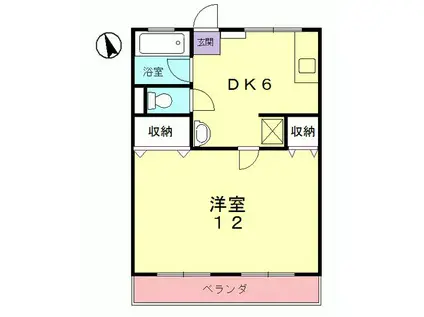 コーポ音羽(1DK/3階)の間取り写真