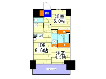 エステムコート新大阪Xザ・ゲート(2LDK/13階)の間取り写真