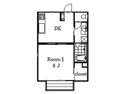 FAIR MARINA(1DK/1階)の間取り写真