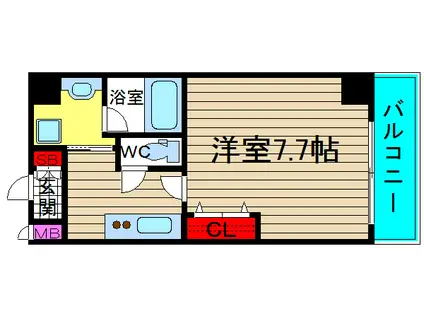 アーバン・ソレイユ(1K/2階)の間取り写真