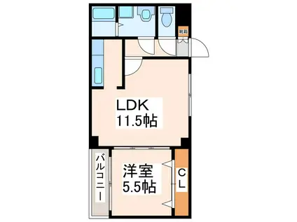 ベラージオ本荘(1LDK/3階)の間取り写真