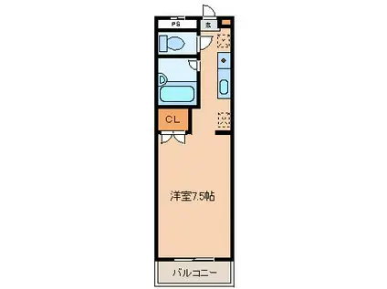 グレイス弐番館(ワンルーム/2階)の間取り写真