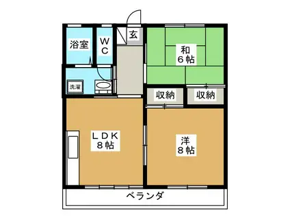 シティーハイツグリーンパーク(2DK/2階)の間取り写真