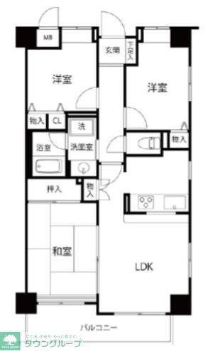 グリーンコート(2SLDK/6階)の間取り写真