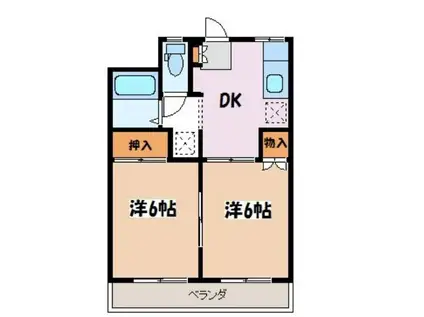 エーデルハイツ(2DK/2階)の間取り写真