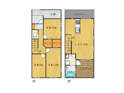MEZONAGE(2SLDK/1階)の間取り写真