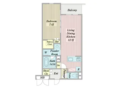 アンドテラス(1LDK/3階)の間取り写真