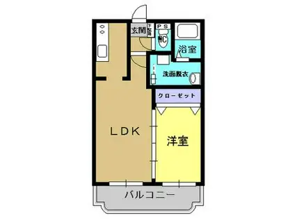グランディールI(1LDK/1階)の間取り写真