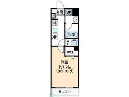 キャトルセゾン宮原(1K/3階)の間取り写真