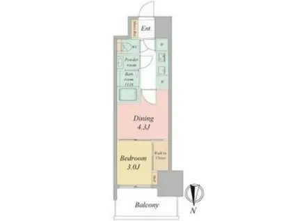 セレニテ東梅田アリエ(2K/7階)の間取り写真