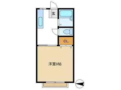 メゾン豊D(1K/1階)の間取り写真