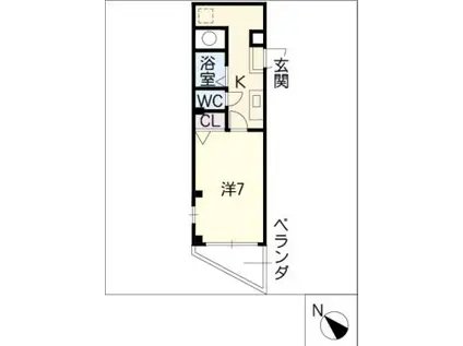 グランデ三州(1K/2階)の間取り写真