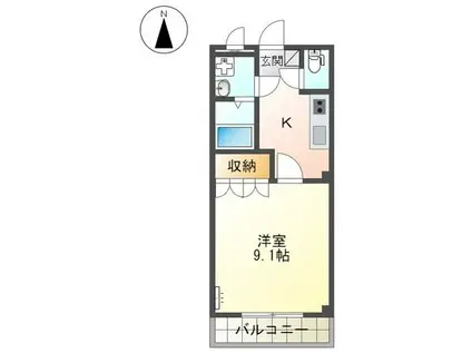 L・GARDEN(1K/5階)の間取り写真