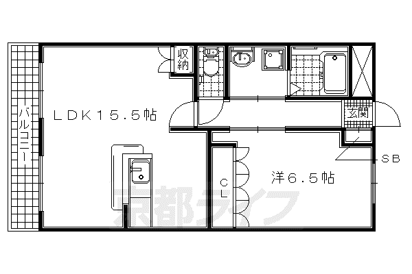 ラウレア(1LDK/2階)の間取り写真