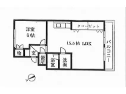 中尾マンション(1LDK/4階)の間取り写真