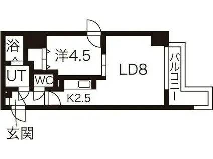 アクアリオ冴(1LDK/7階)の間取り写真