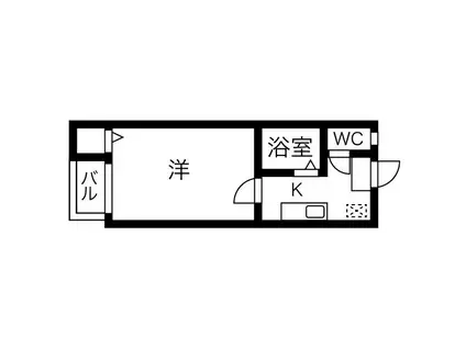 ヴィアトール(1SK/2階)の間取り写真