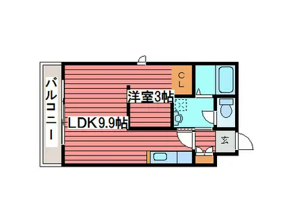 クレセント月寒中央(1LDK/4階)の間取り写真