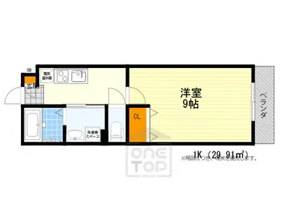 BERG VISTA(1K/2階)の間取り写真