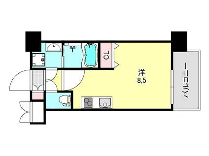 エンクレスト天神LIFE(ワンルーム/12階)の間取り写真