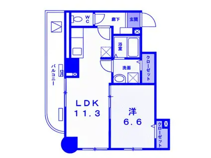 菊水レジデンス綱島II(1LDK/5階)の間取り写真