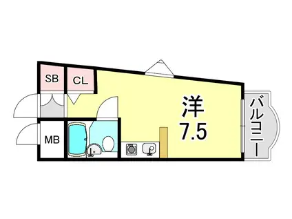 ミスティ∞(ワンルーム/2階)の間取り写真